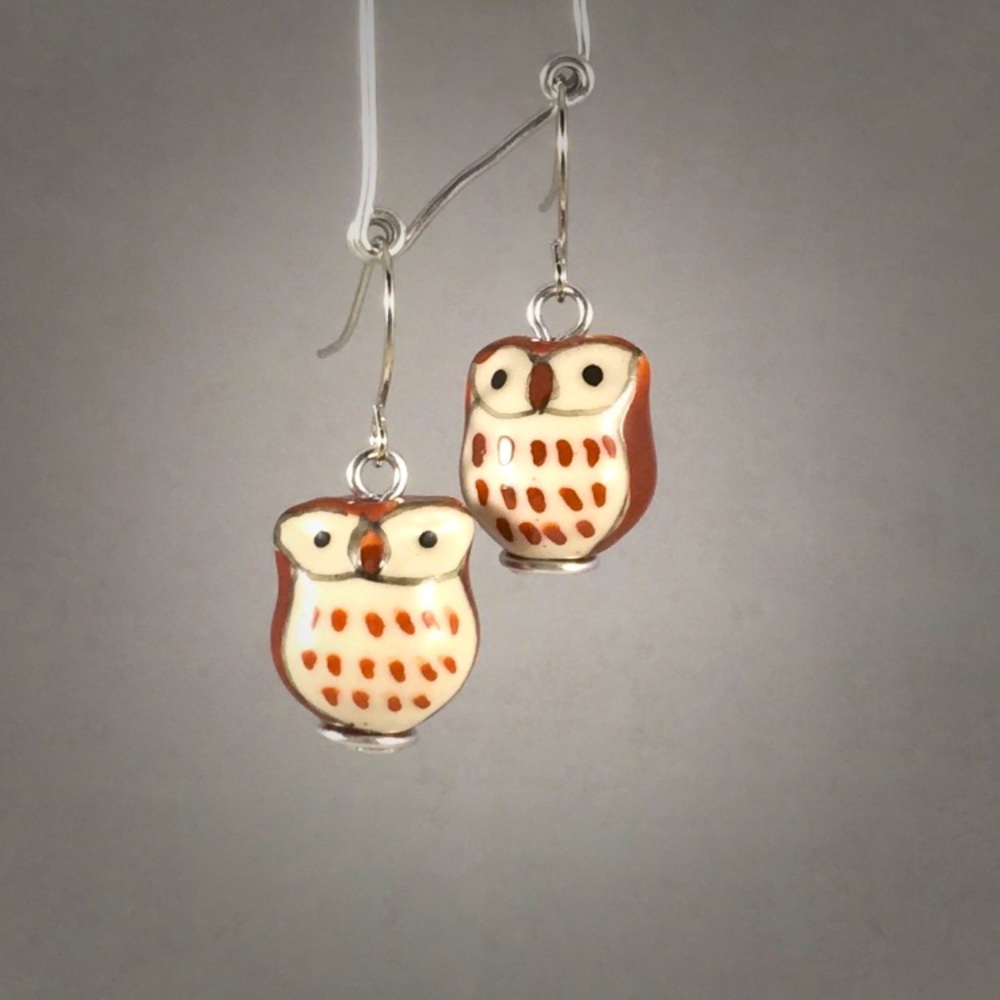 Ceramic Owl Earrings